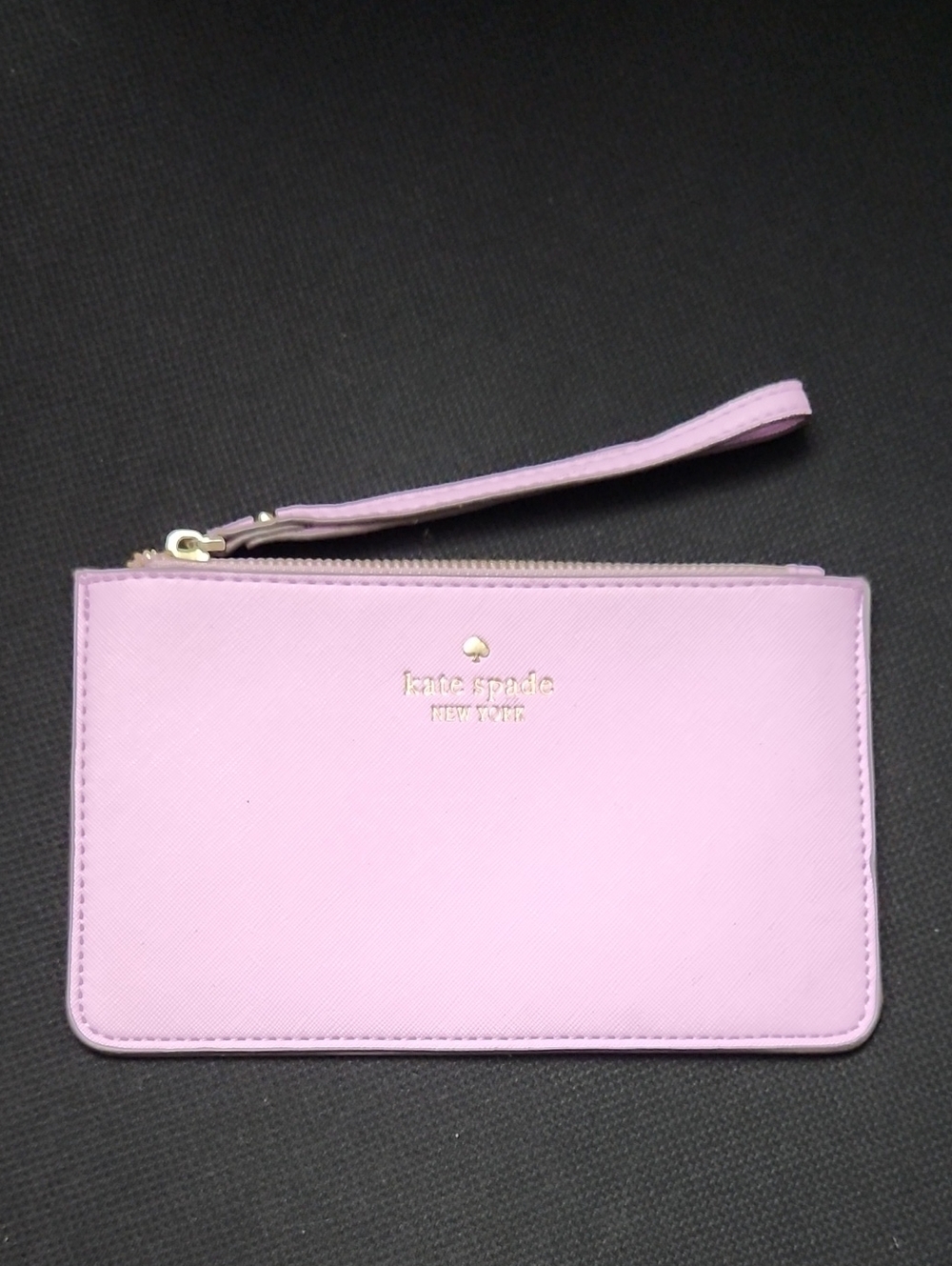Kate Spade Lilac Zip Wristlet with Gold Logo